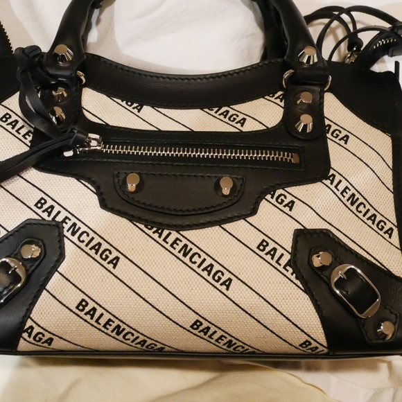 Sold NWT Balenciaga Mini City Canvas & Leather - Picture 5 of 8
